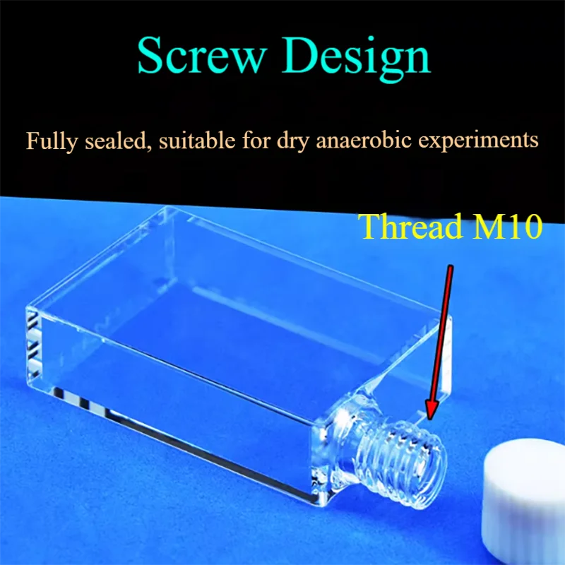 30/10mm quartz screw cuvette integrated molding process 6-side light-transmissive acid-alkali-resistant ultraviolet