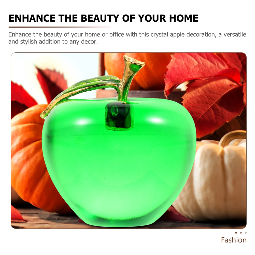 

Crystal Decor 3D Realistic Desktop Paperweight Home Office Decoration Sparkling Crystal Fruit Ornament for Shelf Car