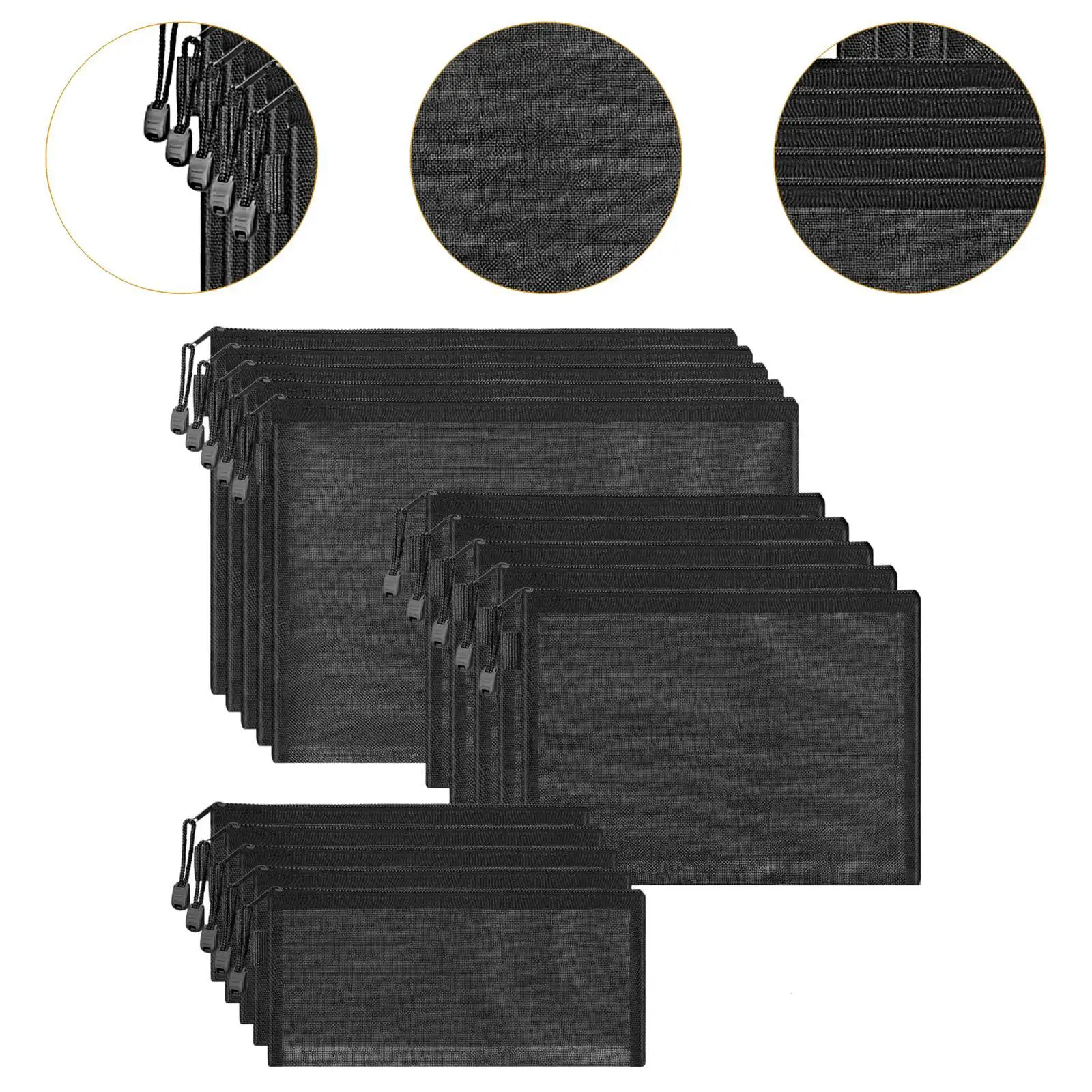 15 قطعة من أكياس الحقيبة الشبكية ذات السحاب، حقيبة تنظيم المحفظة خفيفة الوزن ومتعددة الأغراض #4