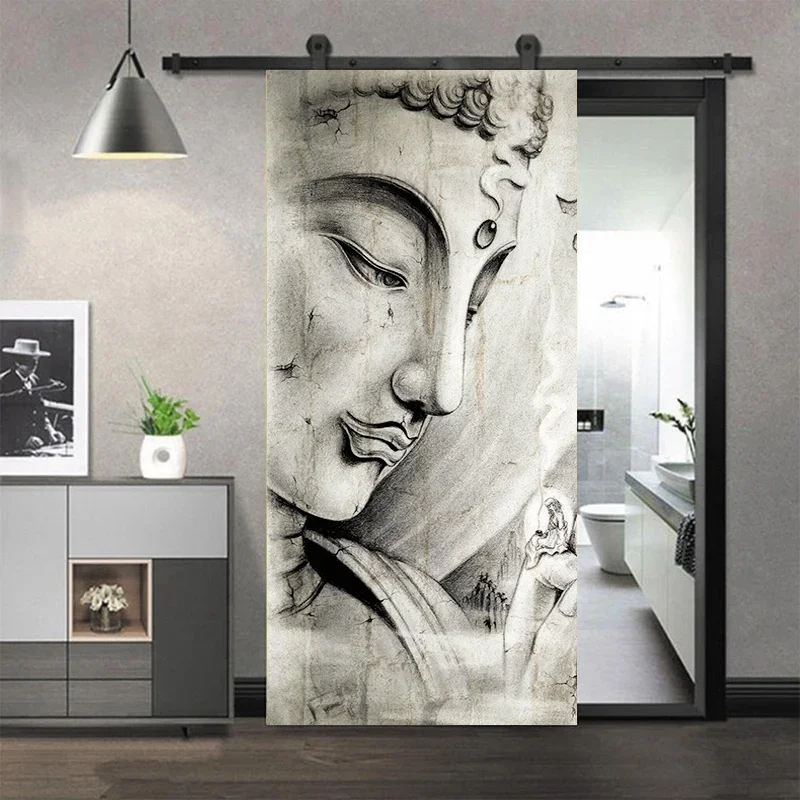 Door Stickers Decoration Boddha Self Adhesive Wall Decorative Self-adhesive Wallpaper Interior Home Decor