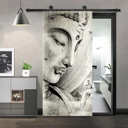 Door Stickers Decoration Boddha Self Adhesive Wall Decorative Self-adhesive Wallpaper Interior Home Decor
