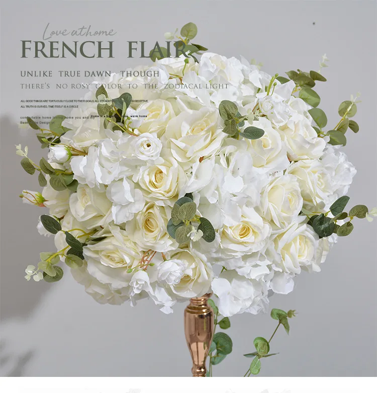 Meerjungfrauen-Kerzenständer Künstliche Blumenkugel Tischdekoration Kunstblumen für Hochzeit, Besprechungstisch, Schaufensterdekoration, Event-Dekor – Detail 4