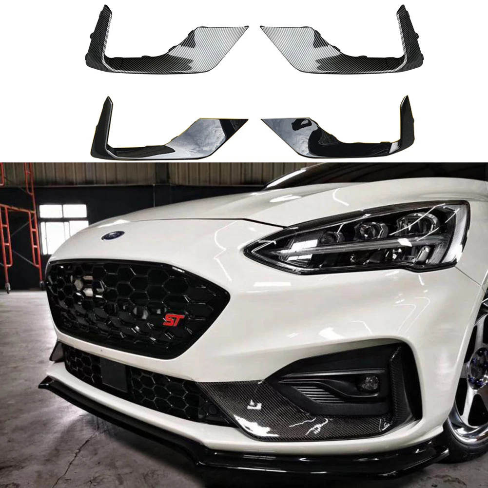 Car Front  Fog Light Lamp Cover Moulding Trim For Ford Focus ST ST-Line 2019 2020 MK4 Carbon Fiber Printed