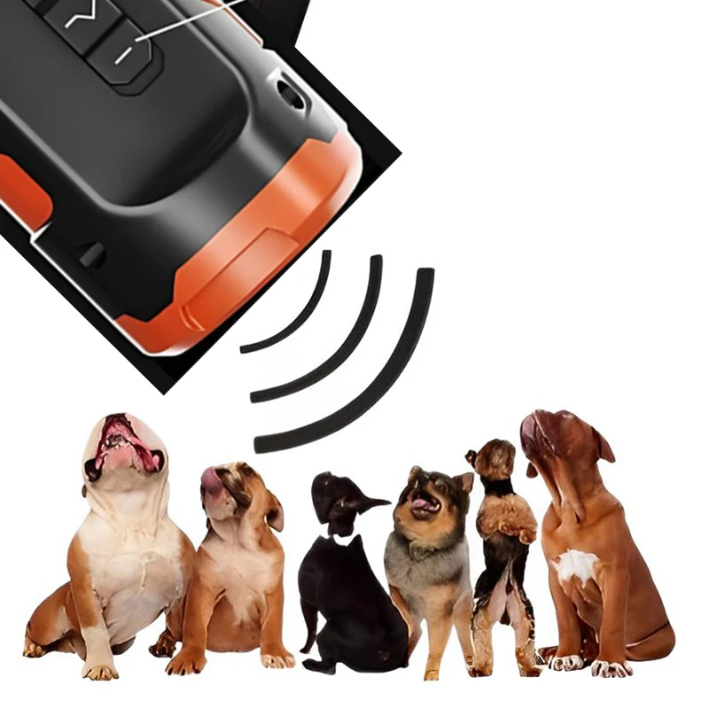 Customizable Pet Dog Repeller Ultrasonic Dog Training Device Rechargeable Anti Dog Bark Deterrent Device With LED Flashlight