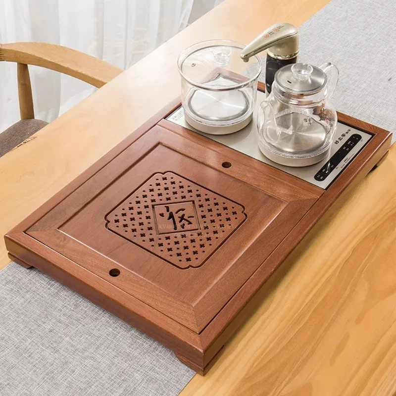 

Table Tea Tray Rectangle Coffee Rustic Wooden Pot Tea Tray Accessories Chinese Hospitality Bandeja Madera Home Products