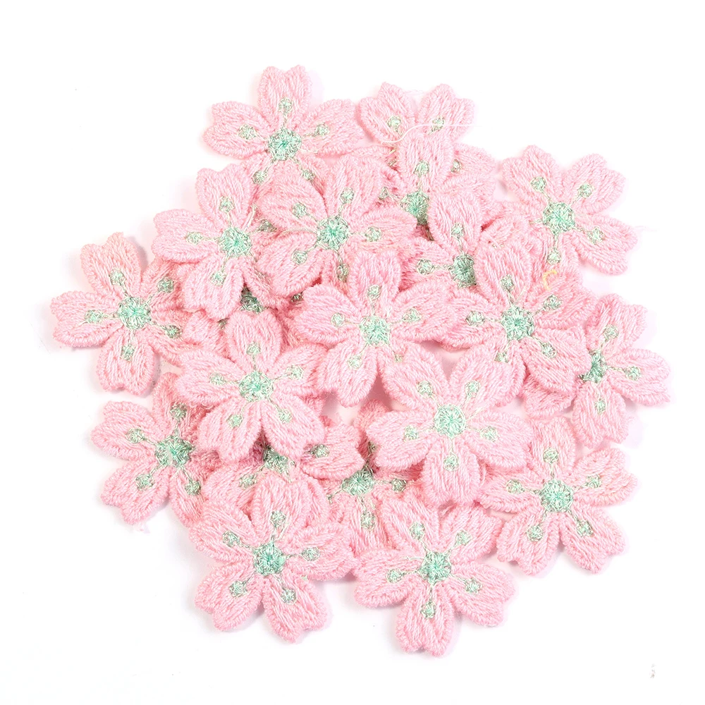 20 stks/partij Borduren Bloem Applicaties Veelkleurige 2.4 cm Kleding Patches Sticker Voor DIY Ornamenten Naaibenodigdheden Accessoires