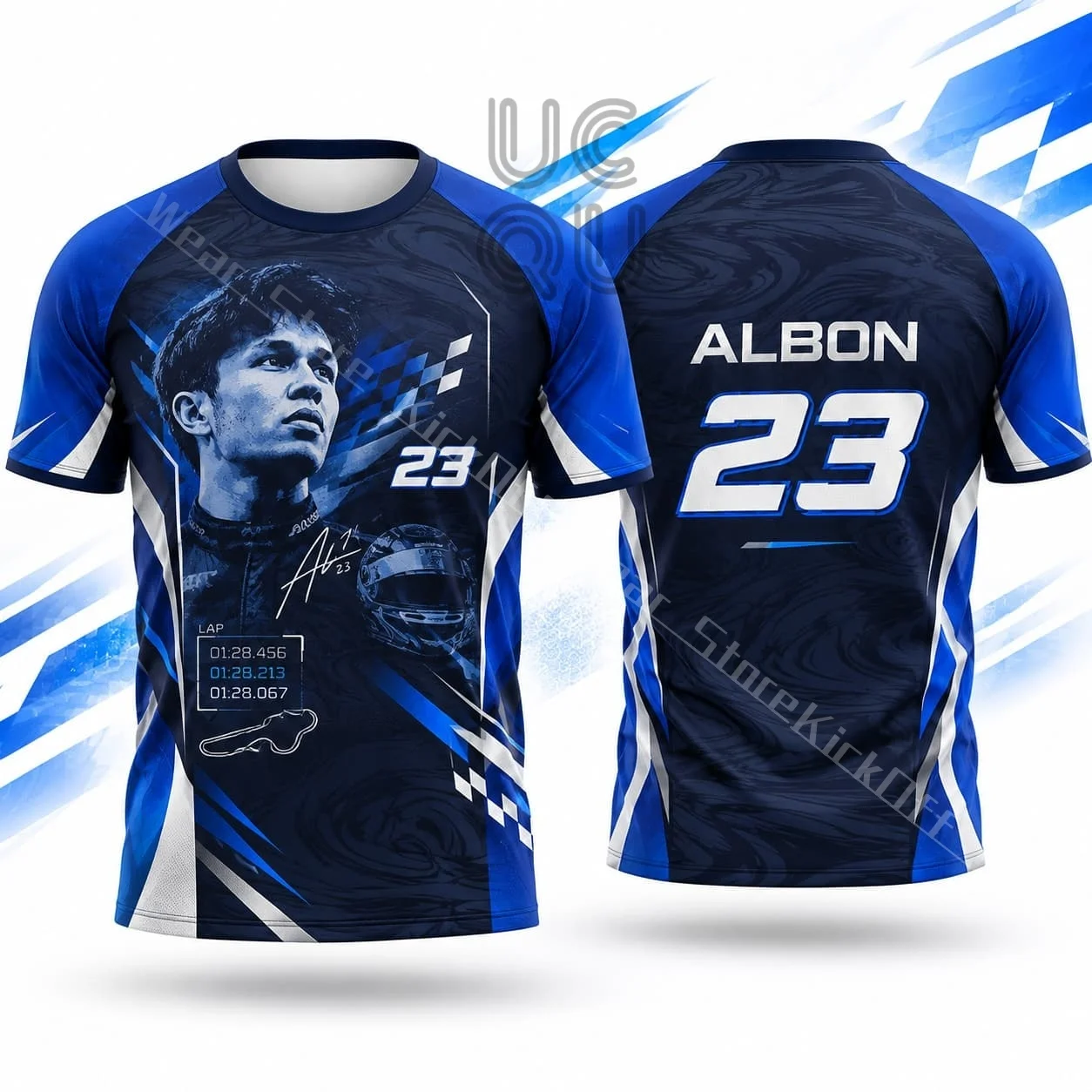 Albon 23 Men's Racing T Shirt Summer Short Sleeve Casual Sporty Style Unisex Top For Streetwear Outdoor Activities Daily Wear