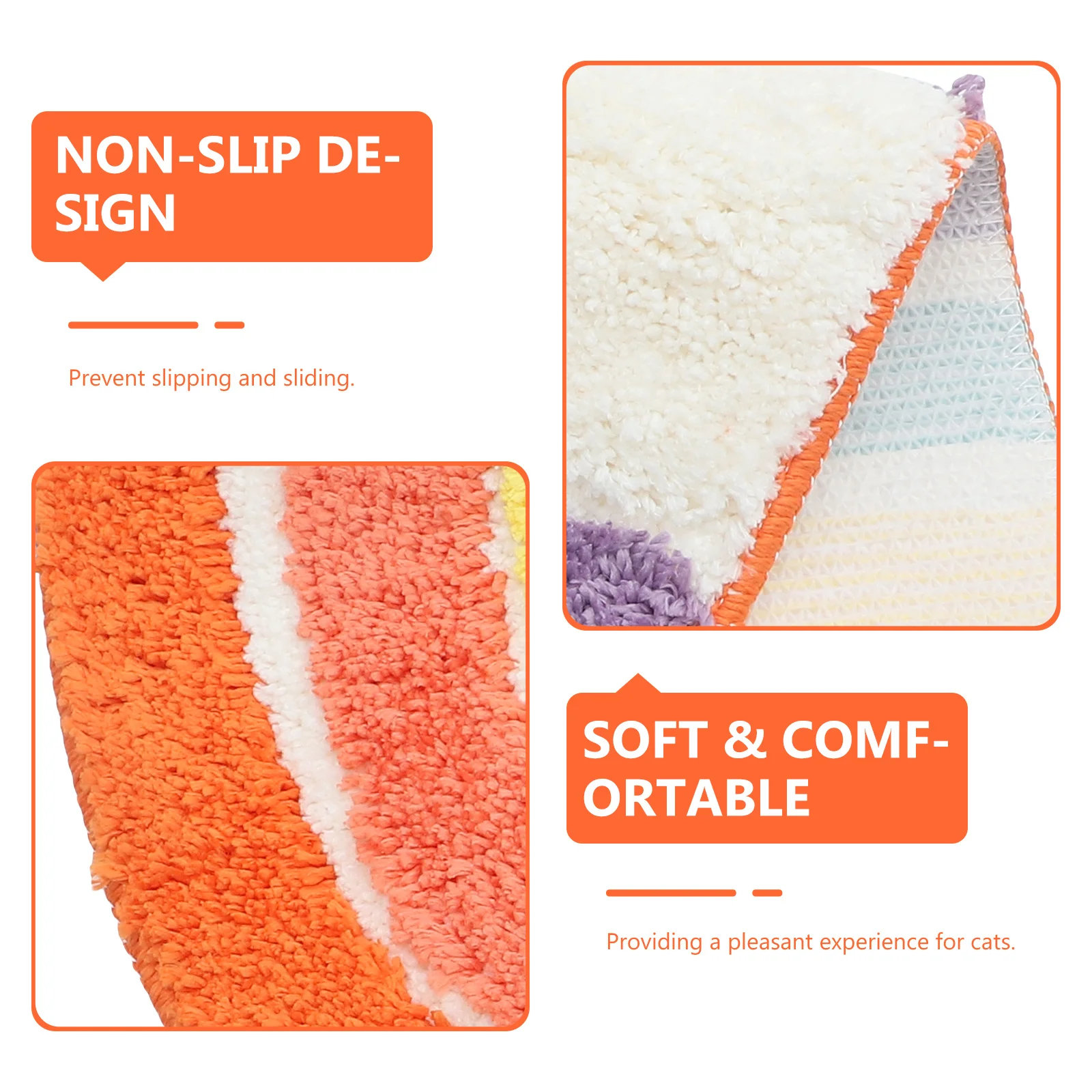 

Rainbow Cat Litter Mat Non-Slip Large Size Efficient Litter Trapping Soft Comfortable Pet Supplies Cat Drinking Bowl Pad