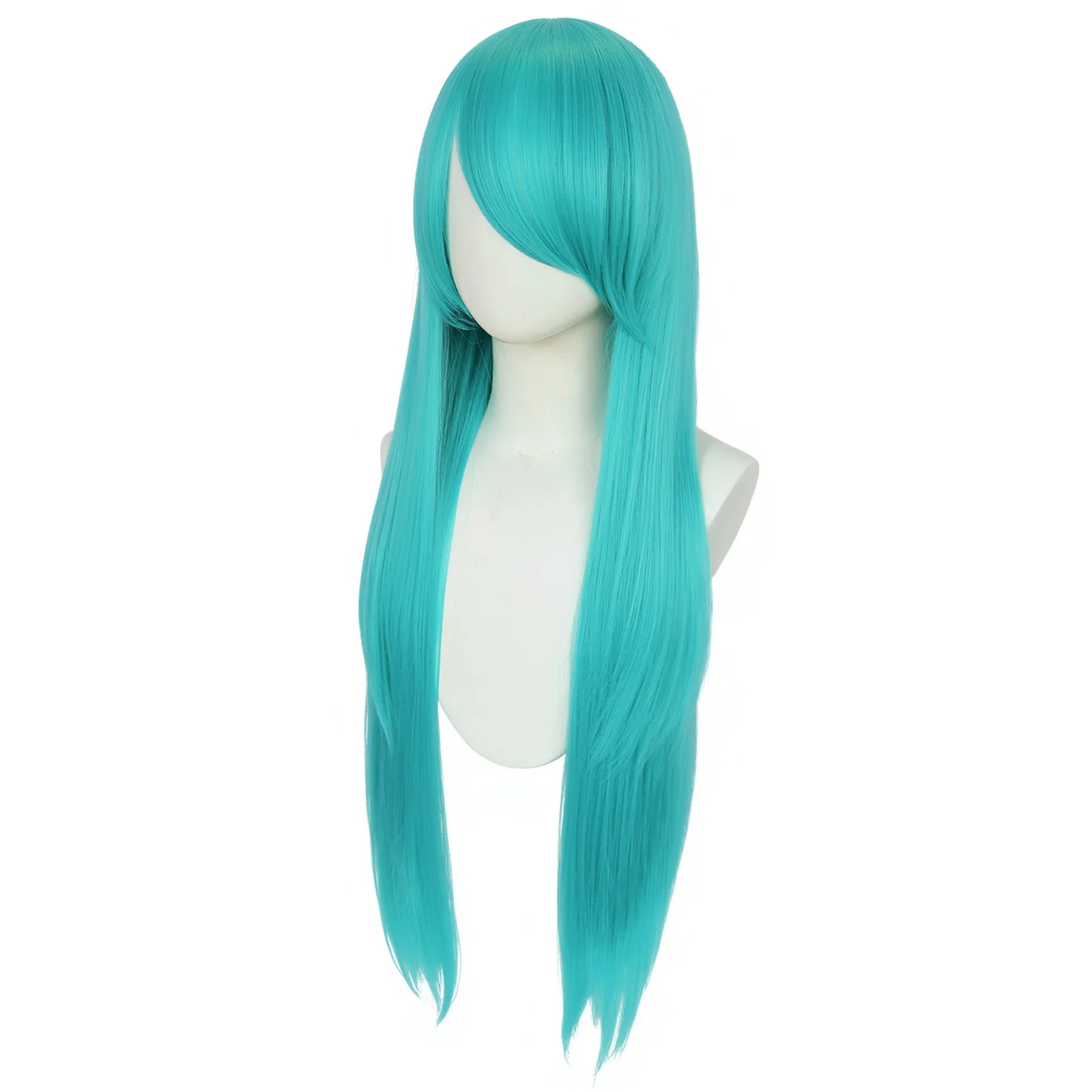 باروكة صناعية طويلة مستقيمة باللون الأخضر، بأسلوب بسيط وجديد، مناسبة لخلع الملابس اليومية المخصصة، التصميم الإبداعي، إلخ