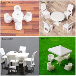 Miniatura Mesa Cadeiras Modelo Set, Casa Interior e Jardim Exterior Cena Layout Materiais, Diorama Kits, 5 conjuntos por lote