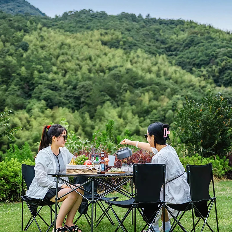 Camping Camp Out Outdoor Table Camping Foldable Iron Art Backrest Beach Chairs Fallow Comfort Silla De Playa Furniture  image 4