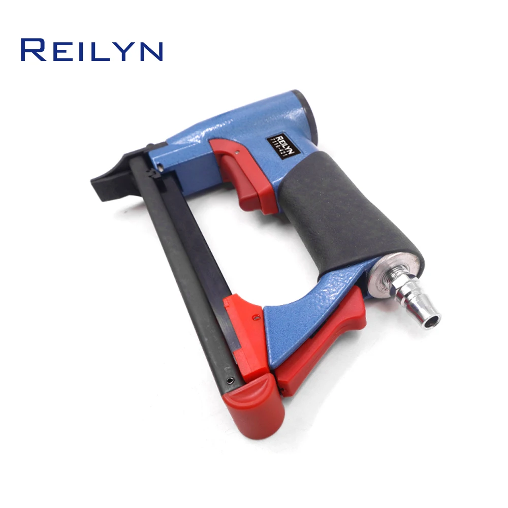 Reilyn 22GA Air Upholstery Stapler 7116-421 Pneumatic Framing Nail Gun 9mm Wide Crown Nailer Accept 6-16mm Crown Staples