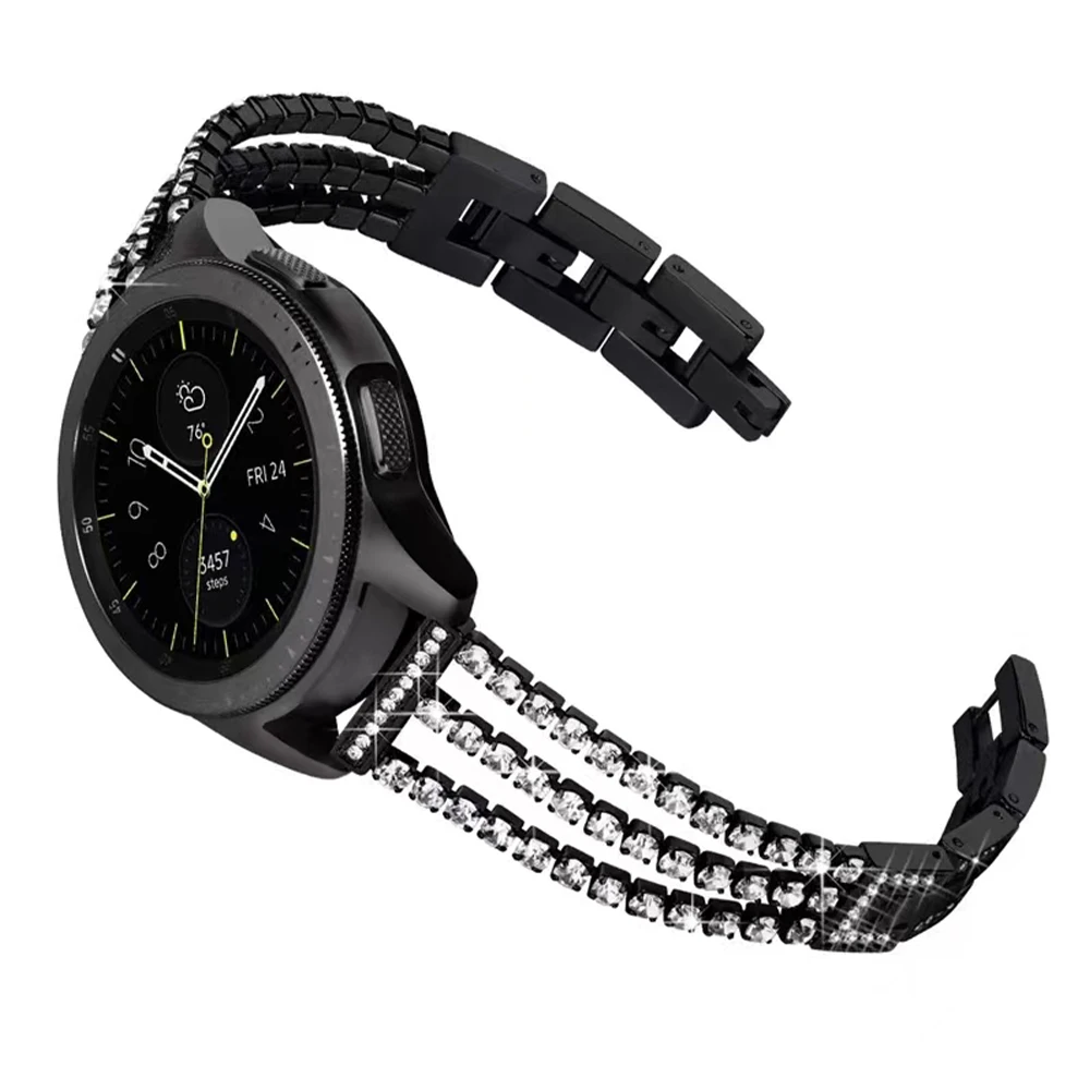 20mm 22mm Metal Diamond Strap for Samsung Galaxy Watch 3/4/5/Active 2/Huawei Watch GT2 Women's Fashion Wristband for Amazfit GTR