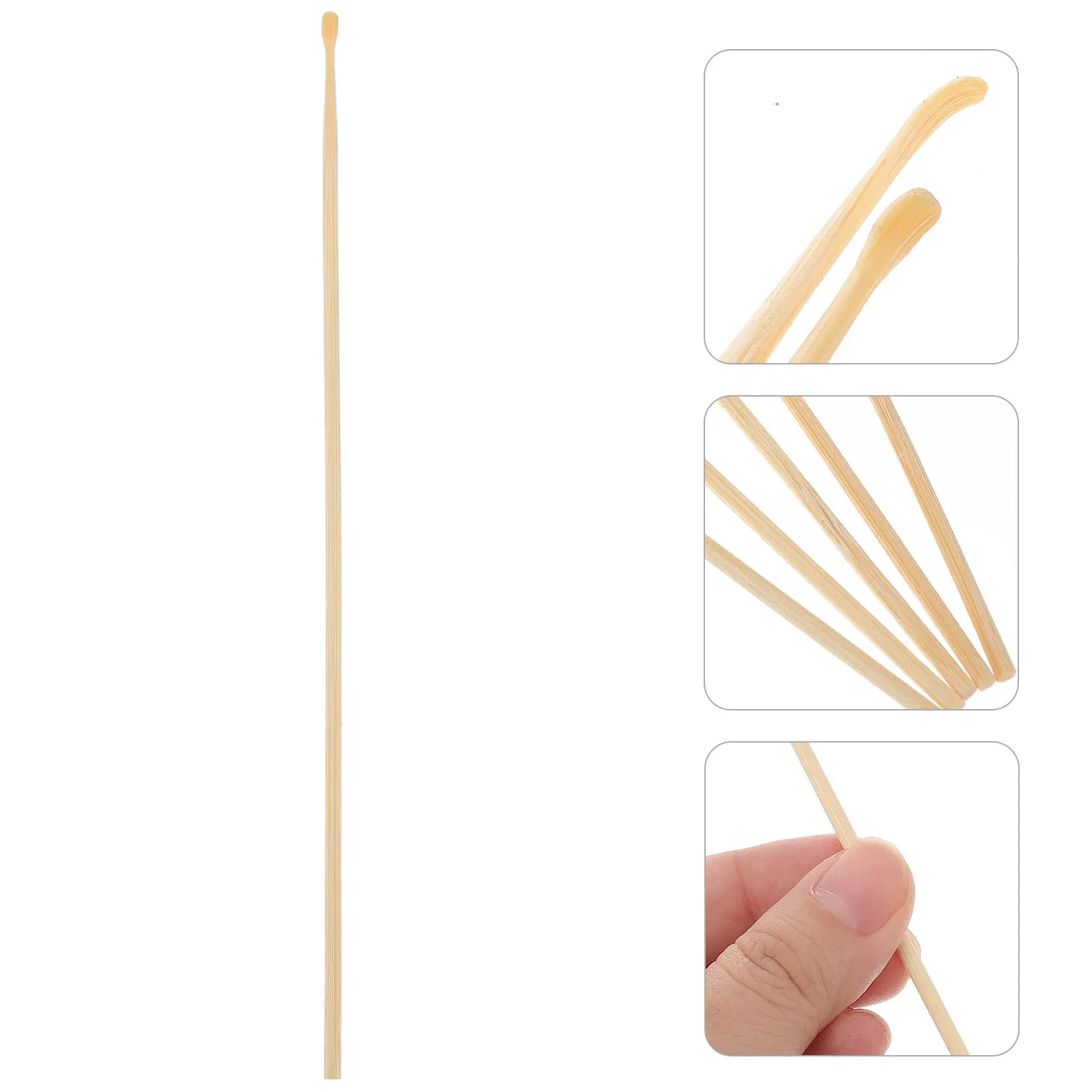 5 Pcs Wooden Ear Safety Earwax Spoon Picks Wood Ear Wax Remover Tool Wooden Earwax Manual Cleaner Removal Bamboo Tools Scraper