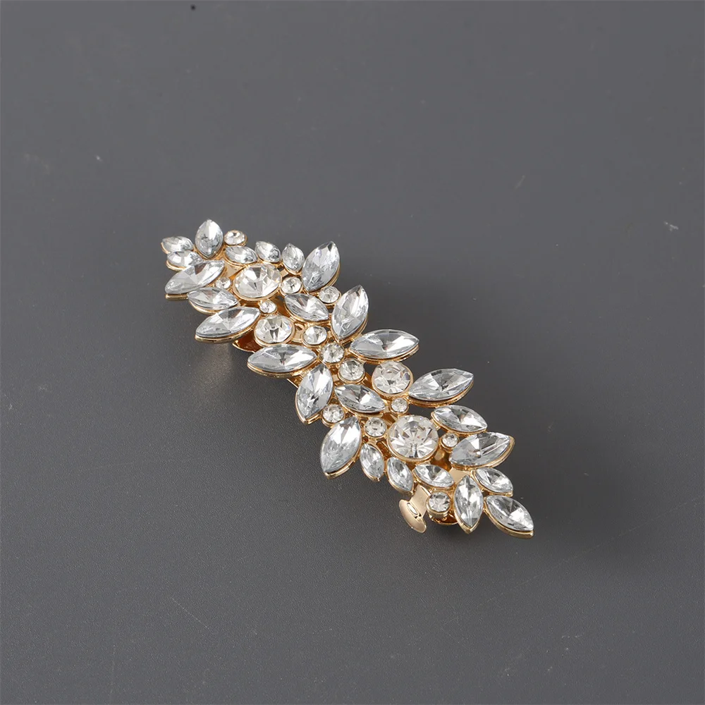 Luxury Rhinestone Spring Hairpins Elegant Imitation Pearl Zircon Hair Clips Fashion Back Head Barrettes Hair Accessories Gifts