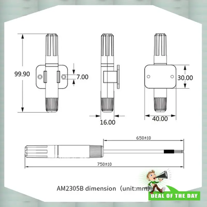 

24-часовая доставка AM2305B Высокоточный емкостный датчик влажности Трубопровод связи с одной шиной