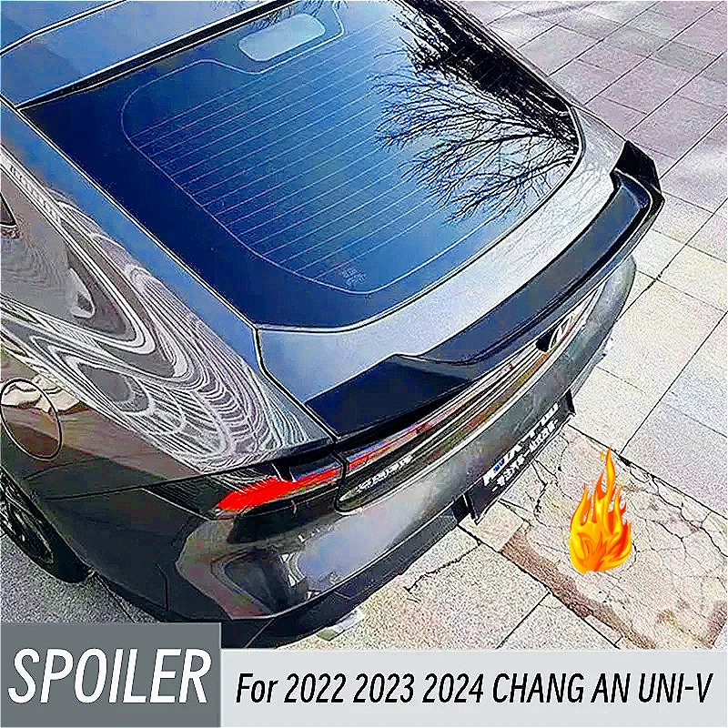 

Для 2022-2024 CHANG AN UNIV ABS пластик черный карбон задняя крышка багажника багажник Ducktail губа автомобильный спойлер крылья тюнинговые аксессуары