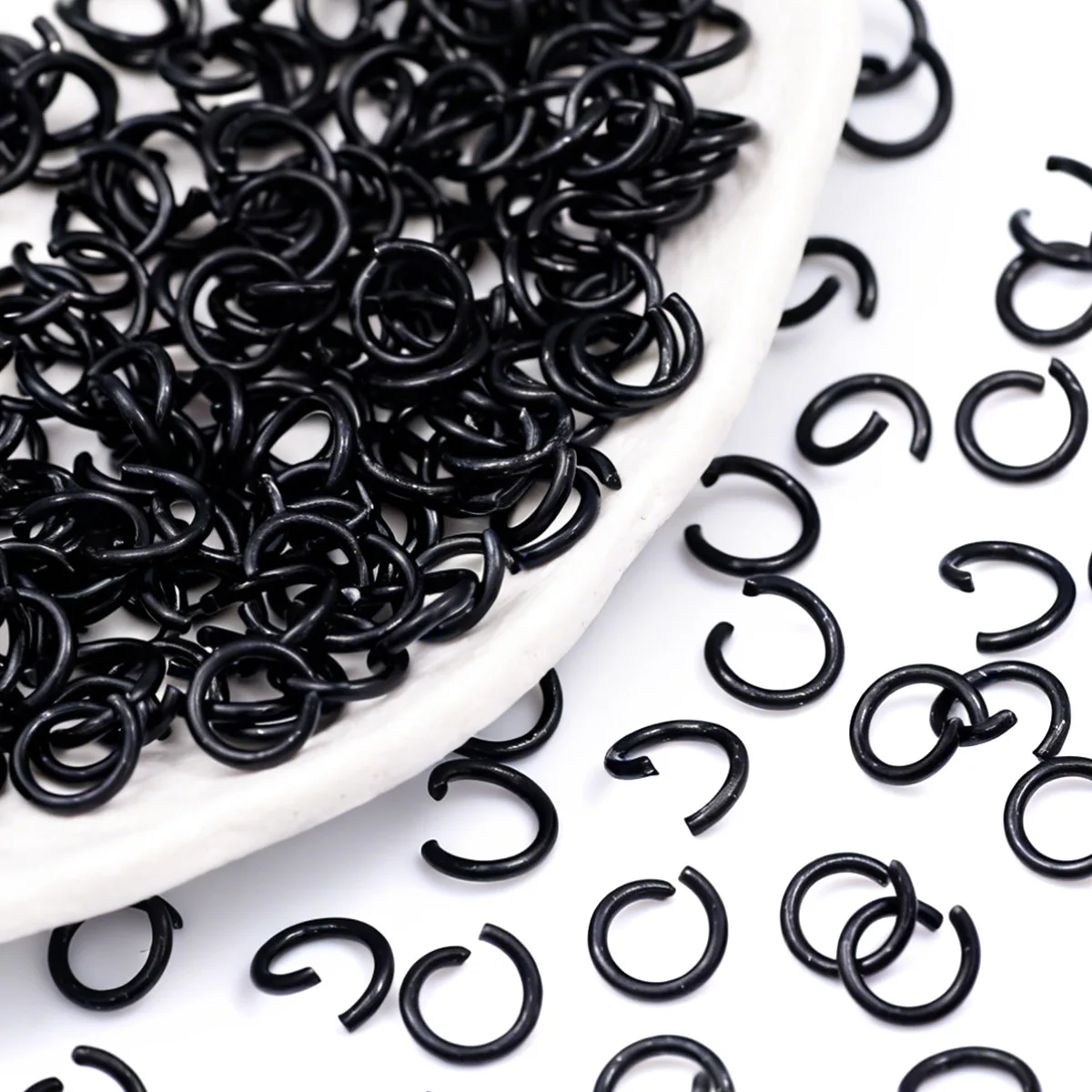 8x12mm Zinc Alloy Colored Open Jump Ring Black Handmade DIY for Jewelry Making Beaded Necklace Links Jewelry Accessories