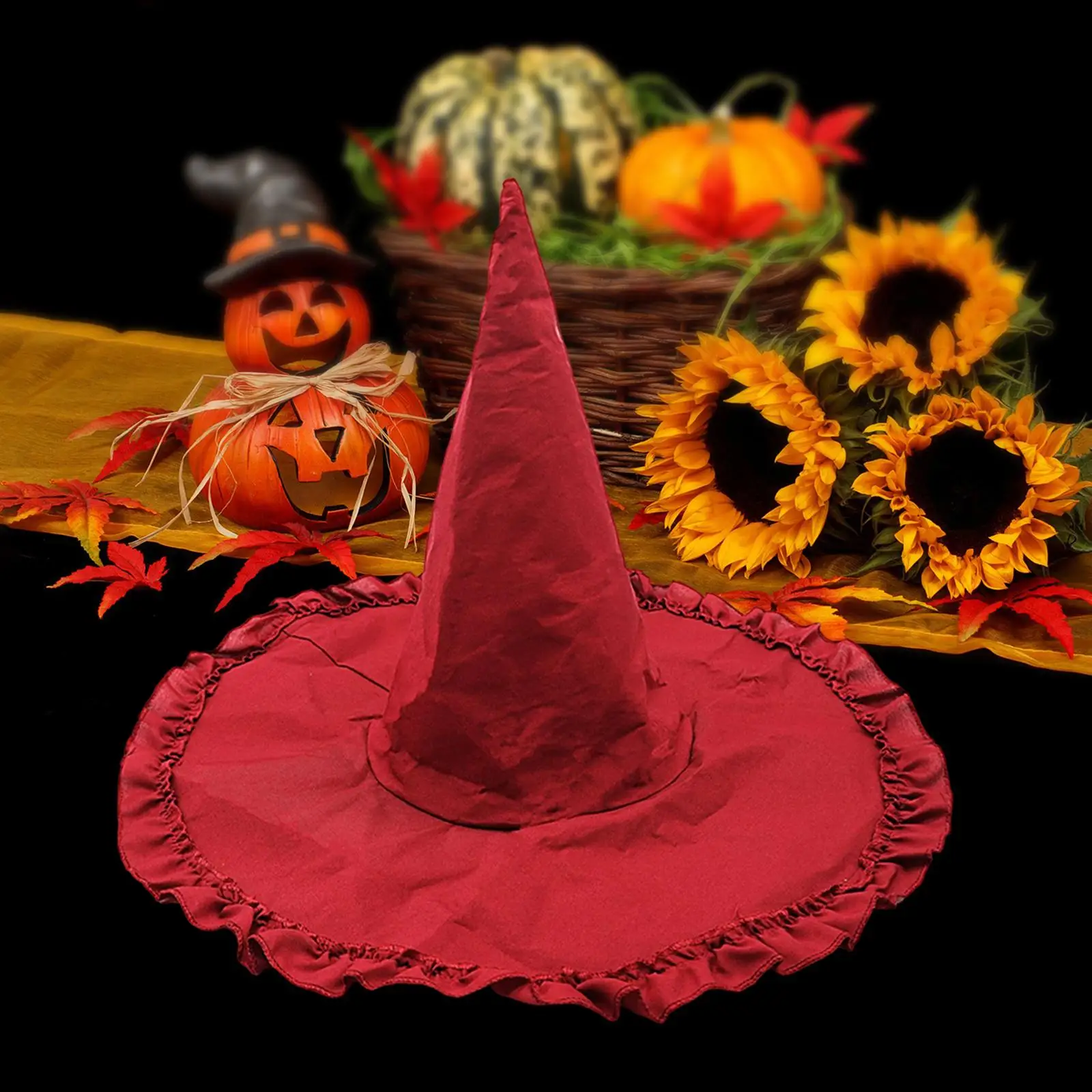 Witch Pointed Witch Wide Brim Hat for Halloween Party Masquerade Dressing up Cosplay