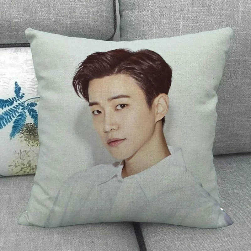 Kpop Lee Junho Pillowcase High Quality Home Textile Cotton Linen Fabric 45x45cm One Side Decoration Pillow Cover New WJY10.16