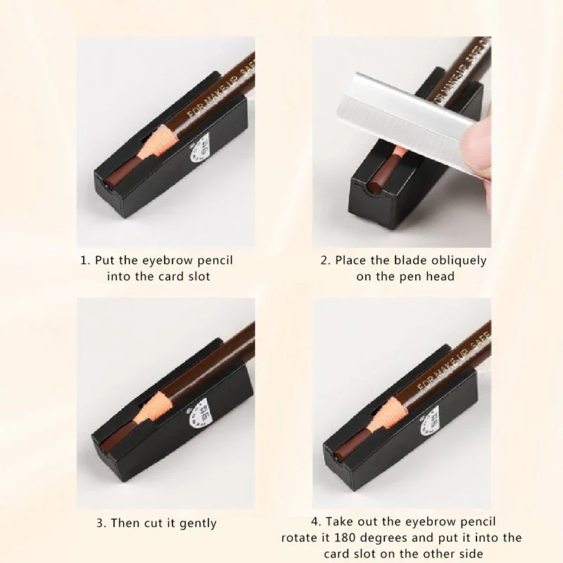 Sacapuntas de lápiz de cejas 2 en 1 de Metal, herramientas multifuncionales para maquillaje permanente, delineador de labios, delineador de ojos, suministro de tatuaje