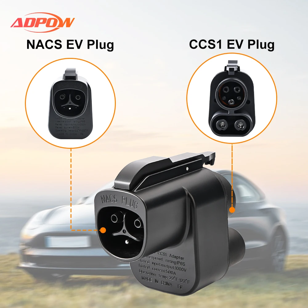 ADPOW NACS-CCS1 EV 어댑터 500A 최대 1000V DC 250KW Tesla 버전 휴대용 EV 충전 액세서리 썸네일 2