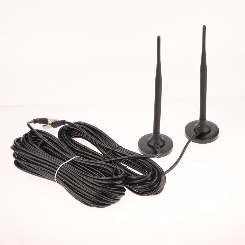 1 個ポータブル屋内 Tvplus アンテナブラックアンテナ 5 メートル/8 メートル/10 メートル/15 メートルテレビセットトップボックス用屋内アンテナ