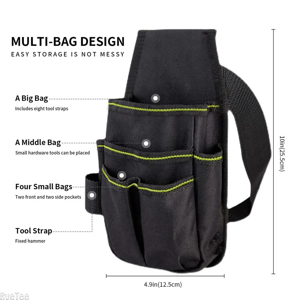 Deli Multi Functional Tools Bag Waist Pouch Belt Storage Holder Organizer Garden Tool Kits Waist Packs Oxford Cloth