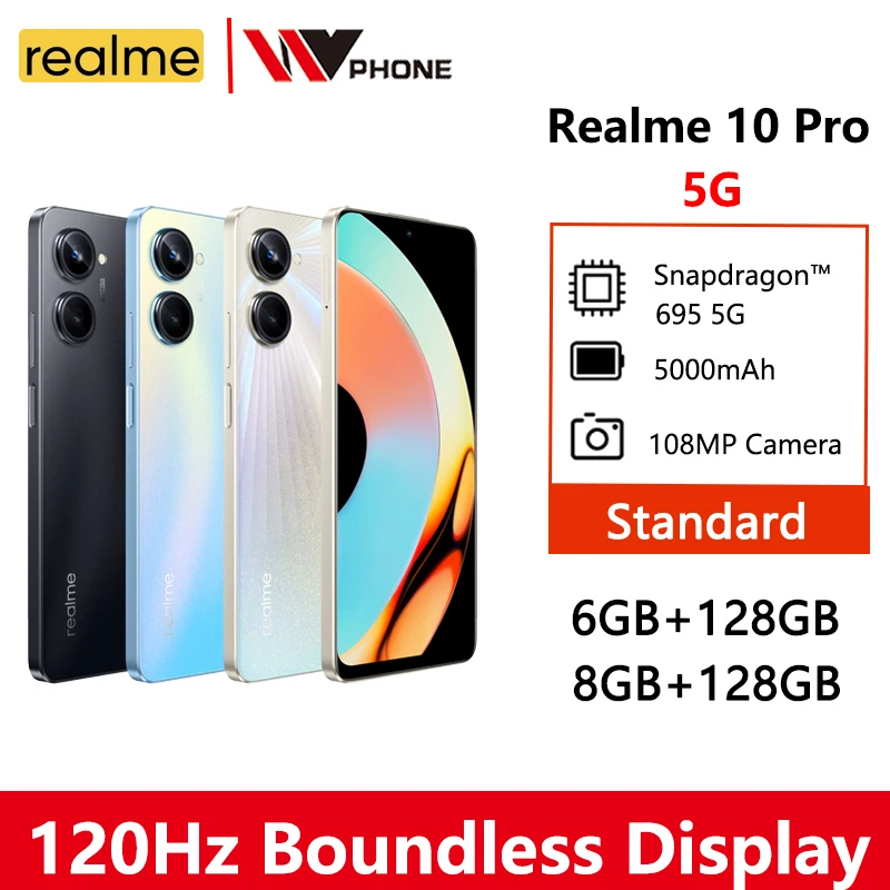 Global Version realme 10 Pro 5G Smartphone 6.72