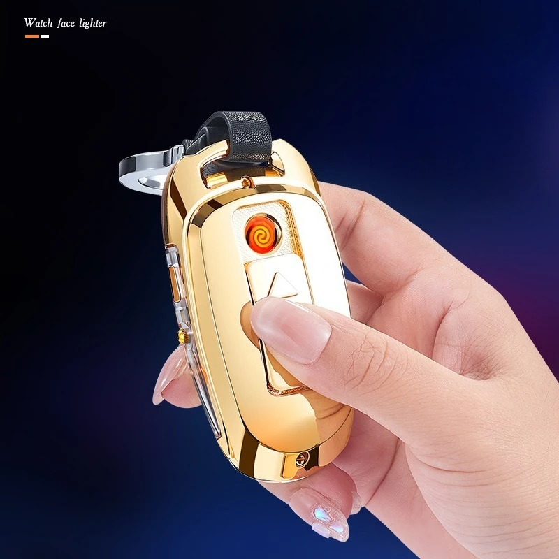 

New Portable Multifunctional Watch Keychain Lighter USB Charging Creative Cigarette Lighter Metal Windproof Cigarette Lighter