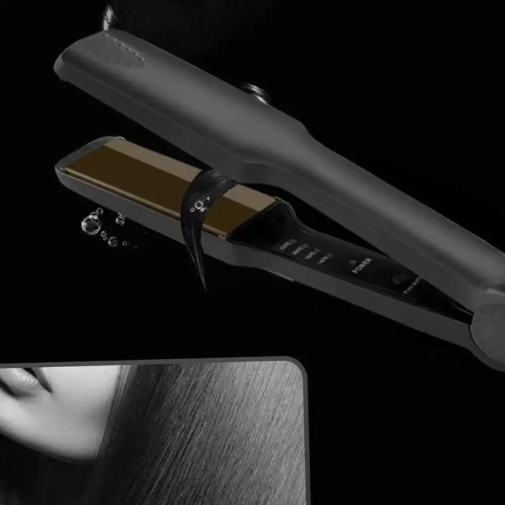 Fast Warm-up Electric Hair Straightener Ceramic Glaze Widened Bangs Heating Plate Temperature Adjustable EU Plug