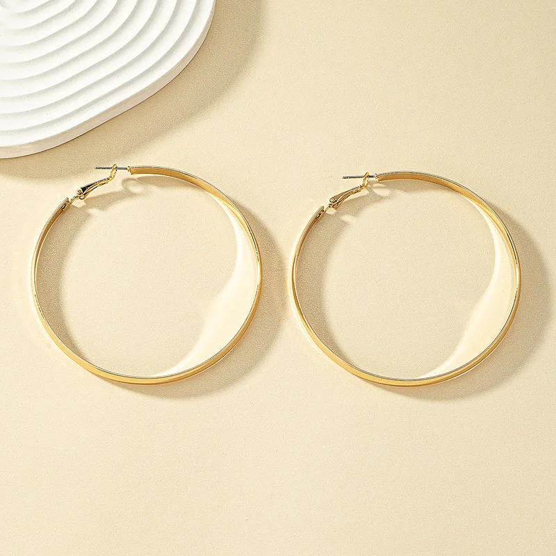 Exaggerated and Simple Geometric Ring Metal Earrings for Women Holiday Party Fashion Jewelry Ear Accessories AE134