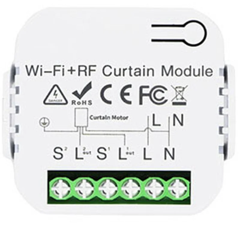 

ABMR-5X Tuya Smart Life Wi-Fi 433 МГц переключатель штор с радиочастотным пультом дистанционного управления для управления электрическими рольставнями, 1RC 1RE