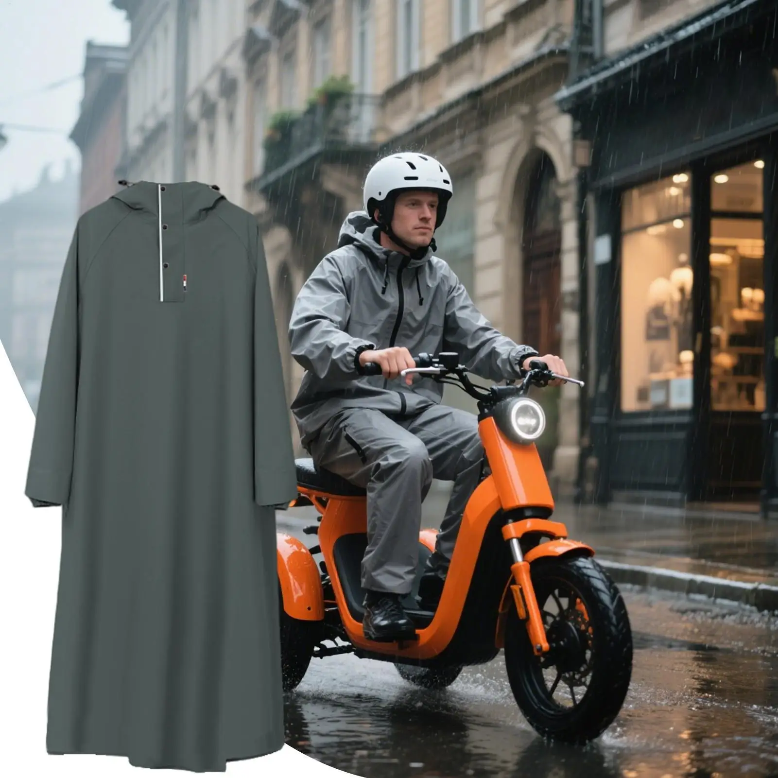 

Ponchos Adult Unisex Biking Raincoat Reusable Long Breathable Rain Coat For Mountain Cycling Hunting Fishing Motorcycle Scooter