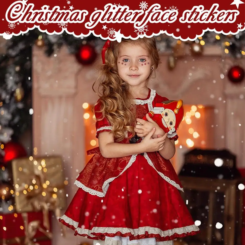 Kerst Gekleurde Glitter Dopamine Oogmake-up Water Transfer Print Dames Waterdichte Langdurige Geschilderde Leuke Verse Stickers