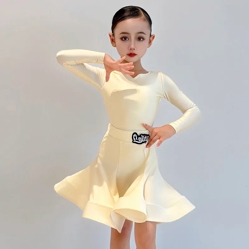 Latin American Training Clothes for Girls Ballroom Dancing Dress Competition Costume Kids Salsa Ballroom Practice Wear Colorful