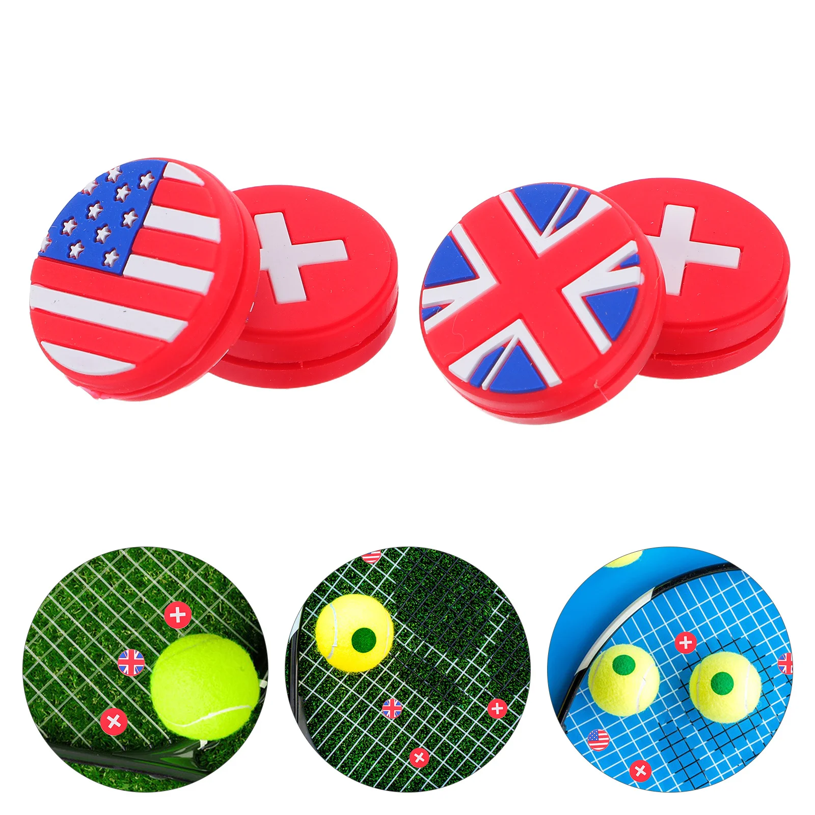 

4 Pcs Shock Absorber Tennis Racket Damper for Rackets Dampener Racquet Dampers Flags Dampeners