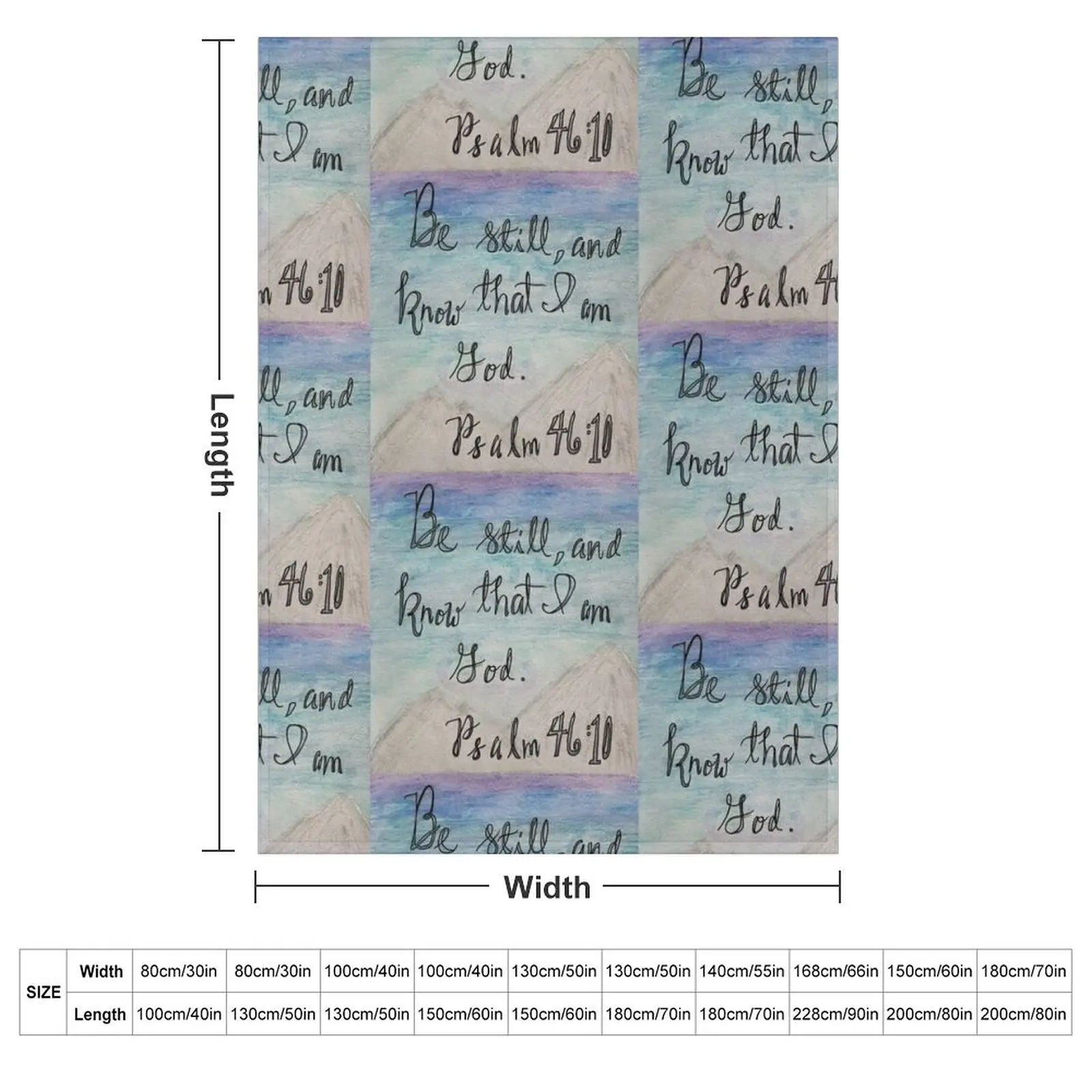 Psalm 46:10 art Throw Blanket couch cozy soft plush fuzzy picnic outdoor blanket