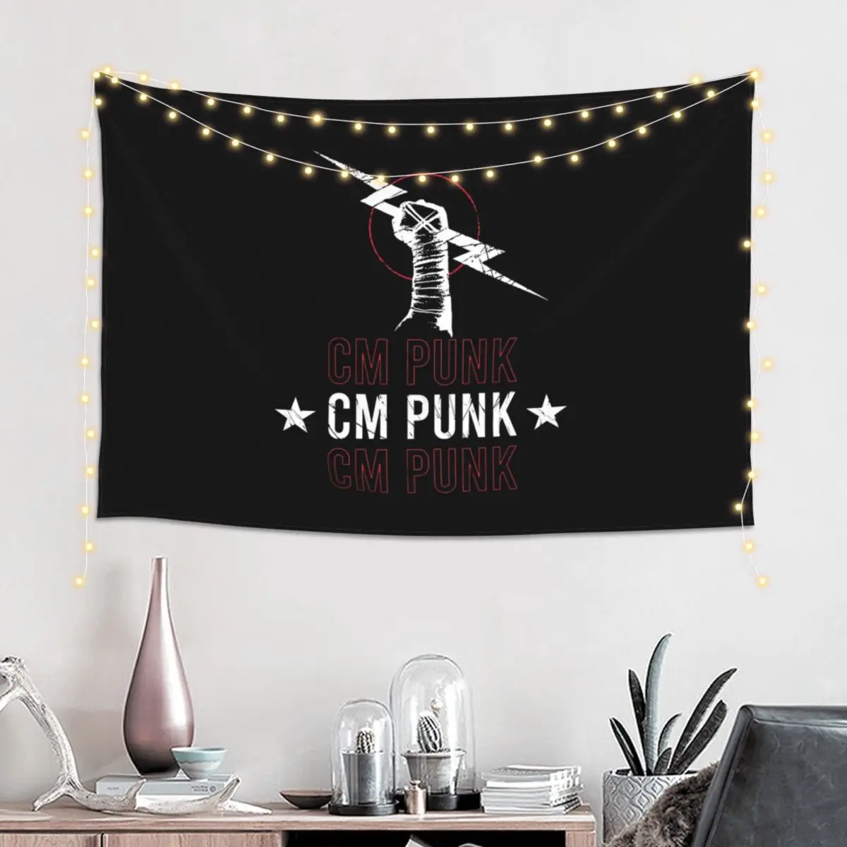 AEW CM Punk Pro Wrestling Tapestry Funny Wall Hanging Aesthetic Home Decoration Tapestries for Living Room Bedroom Dorm Room