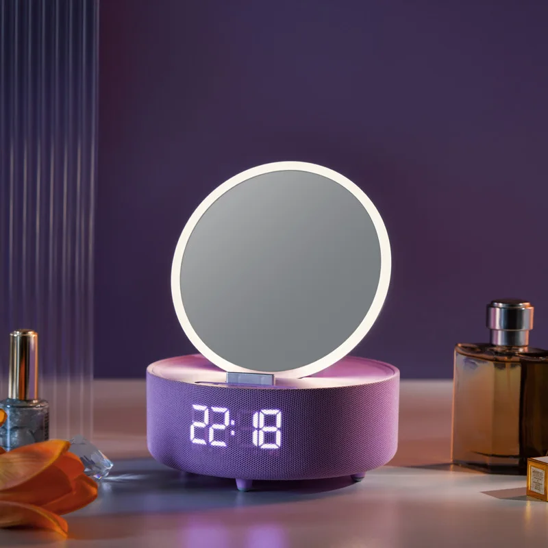 Speaker alarm clock send husband send wife purple portable desktop bluetooth 5.3