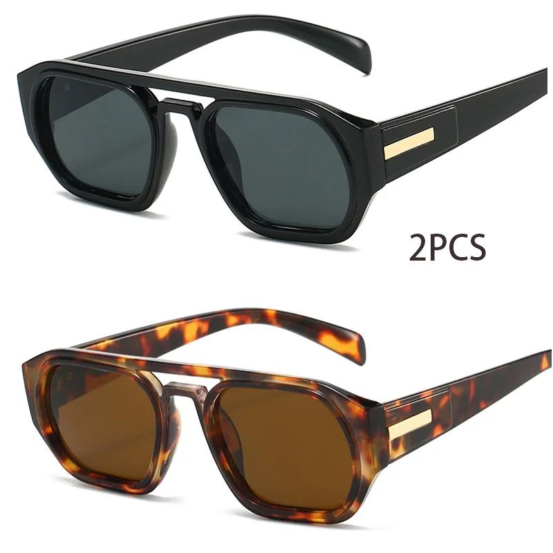 New Men's and Women's Double Bridge Sunglasses European and American Fashion Retro Aviator Sunglasses Korean Version Personalize