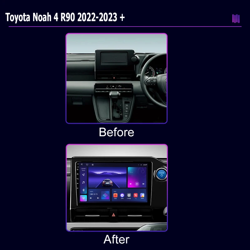 roadivox Android car radio for Toyota Noah 4 R90 2022 2023 stereo GPS Navigation video Multimedia Player tape recorder  carplay