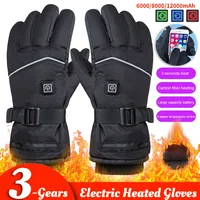 Electric Motorcycle Heated Gloves Winter Warm Lithium Battery Heated Gloves Touch Screen 3-Level Gloves 6000mAh/8000mAh/12000mAh
