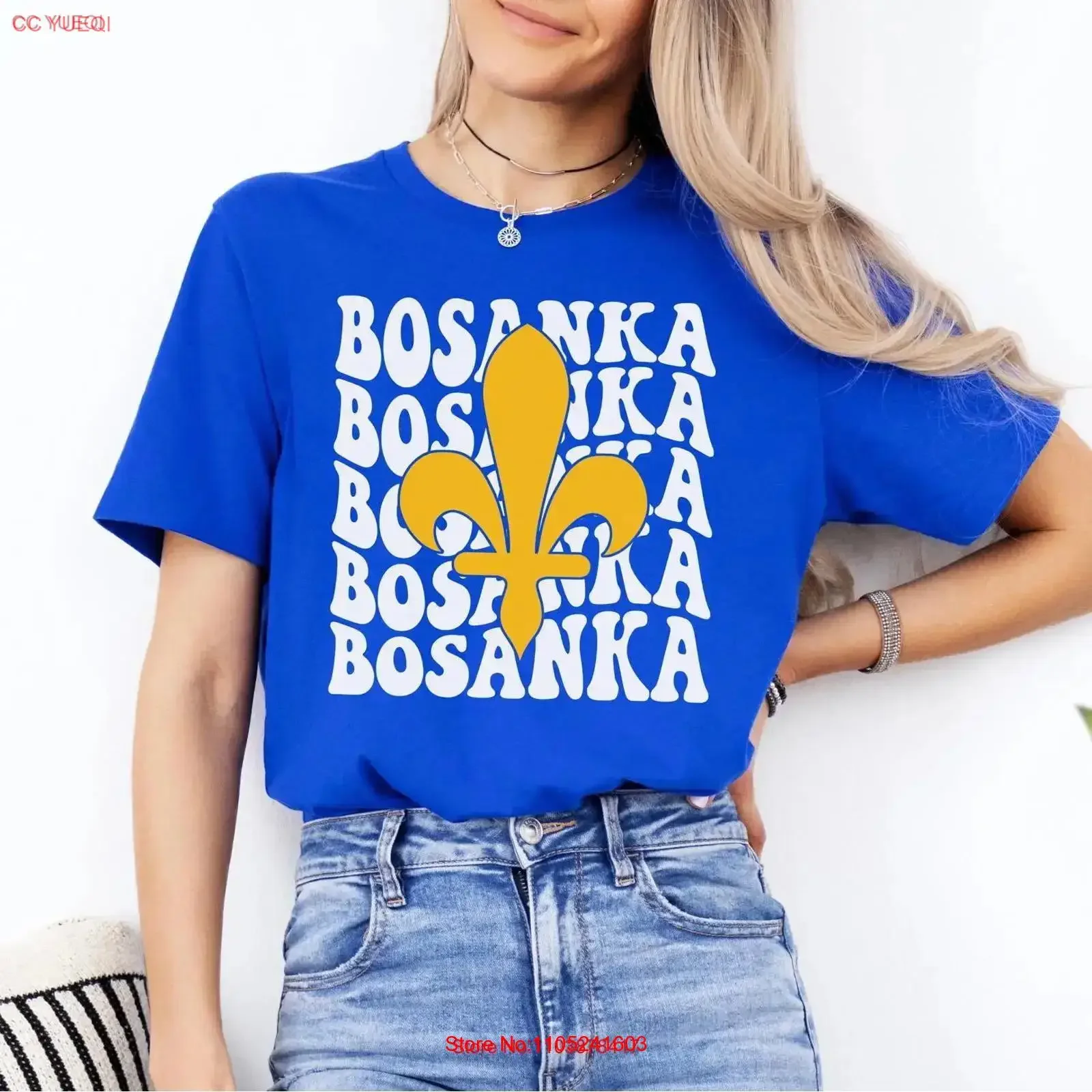 Bosanka Ljiljan T Shirt Cute Bosnian Girl Bosnia Heritage Bosanski Nogomet Odjeća Bosanska Ženska Majica Balkan Women's