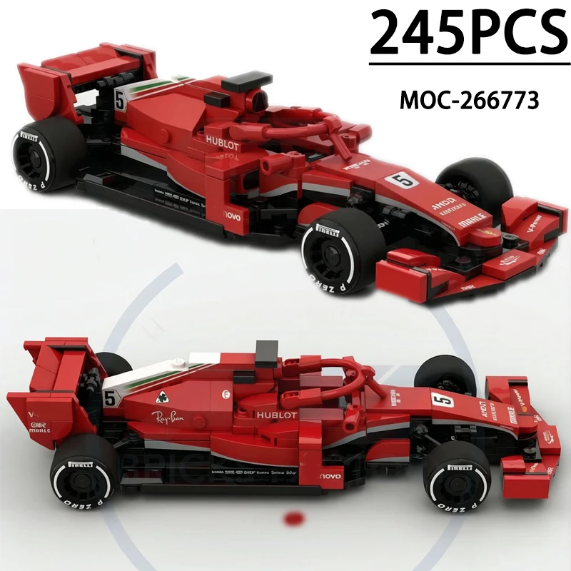 

MOC-266773 SF71H Racing Car Model, 245 Pieces, Includes Stickers, Adult Birthday Gift, Christmas Gift Building Blocks