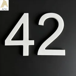 5/8inch Floating House Number Sign - White Acrylic Outdoor Address Plate with 3D Numbers For Outdoor