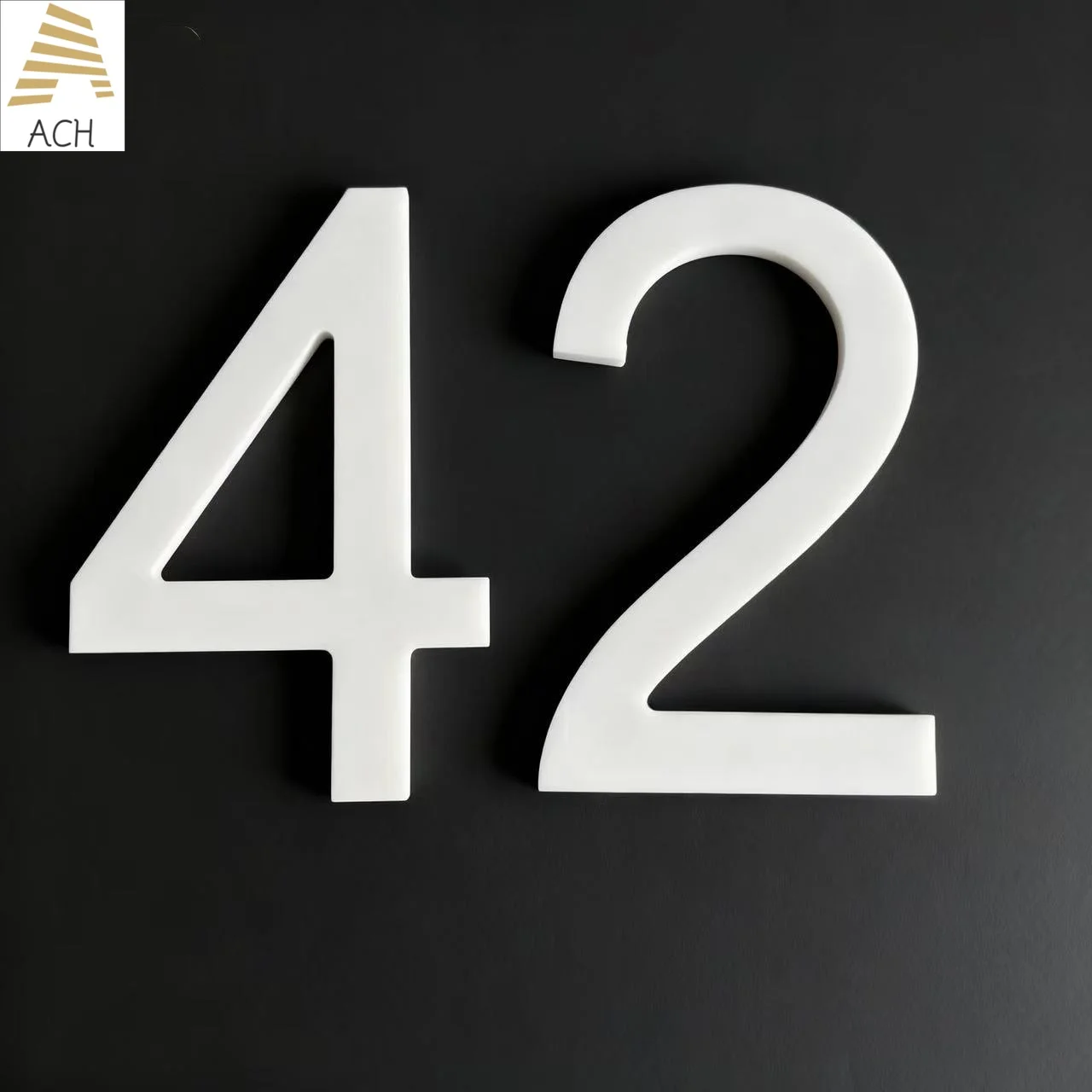 ‌5/8inch Floating House Number Sign - White Acrylic Outdoor Address Plate with 3D Numbers For Outdoor