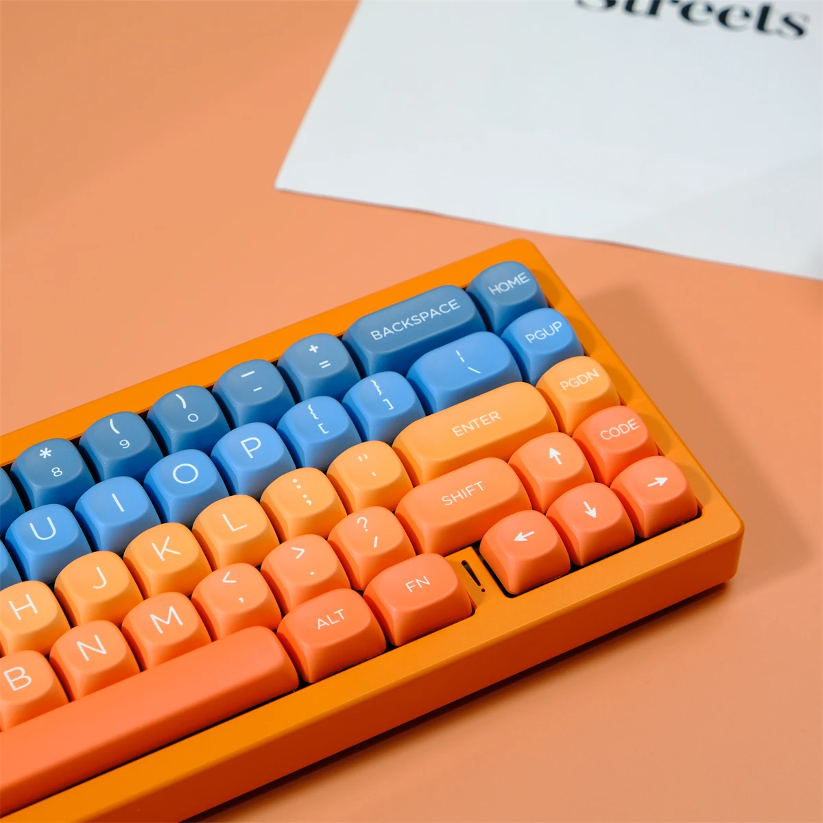 Gradient Color Skyline 126 Keys PBT Keycaps Five-sided Sublimation MOA Profile Keycaps For MX Switches Mechanical Keyboard