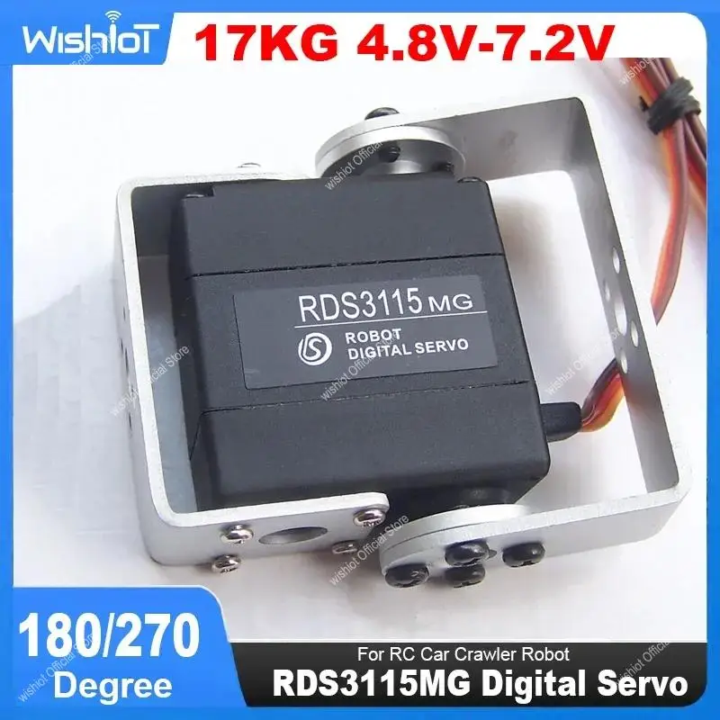 

DS RDS3115MG Digital Servo 17KG Large Torque 180 270 Degree Biaxial Servo High Speed Metal DC 4.8-7.2V for RC Boat Robot