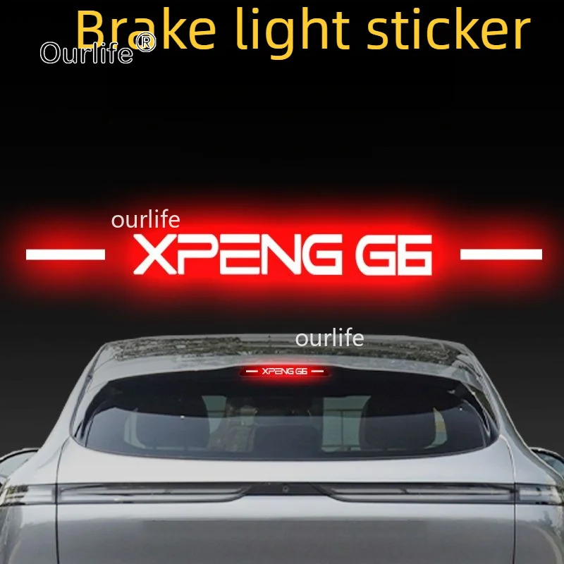 For Xpeng G6 2026 2027 2025 Decals High Mounted Stop Brake Lamp Light Car Styling Rear Fog Lamp Sticker